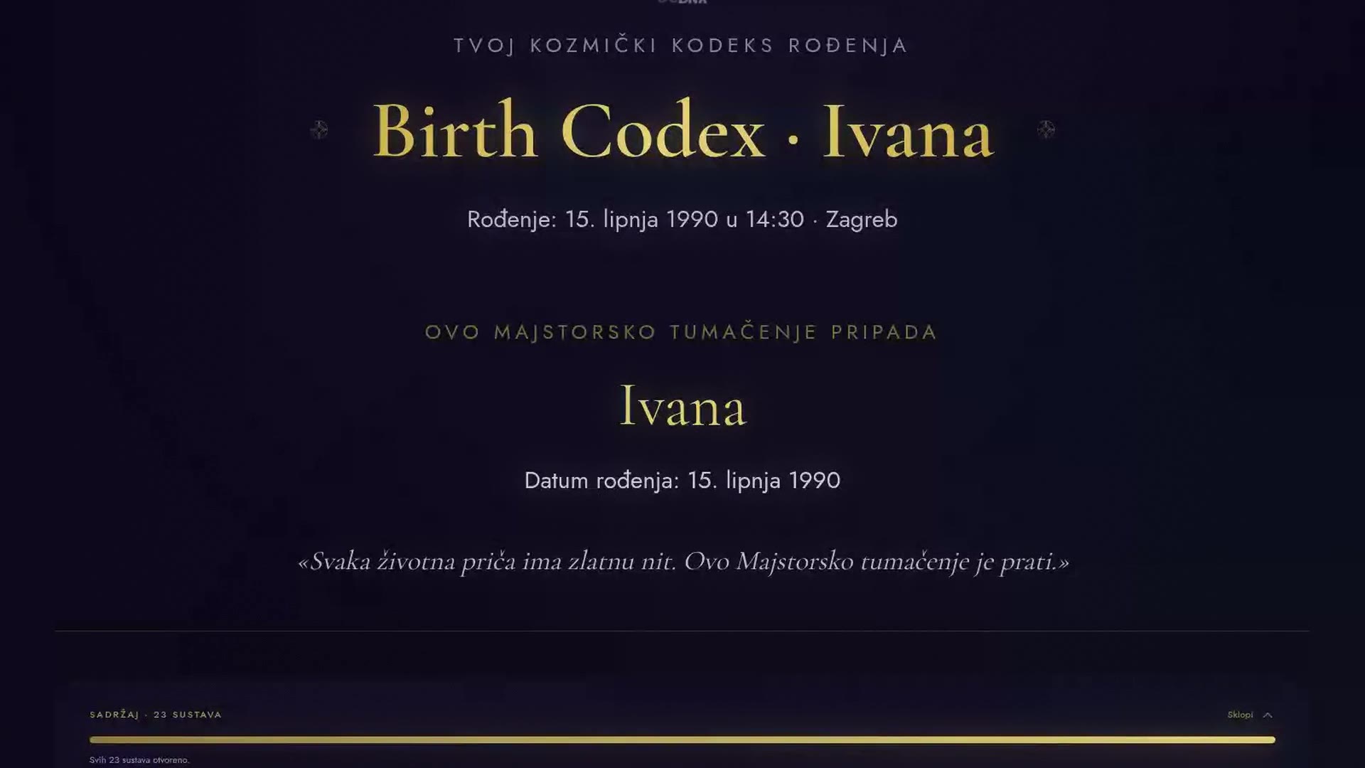 Pogled u Tvoj Birth Codex
