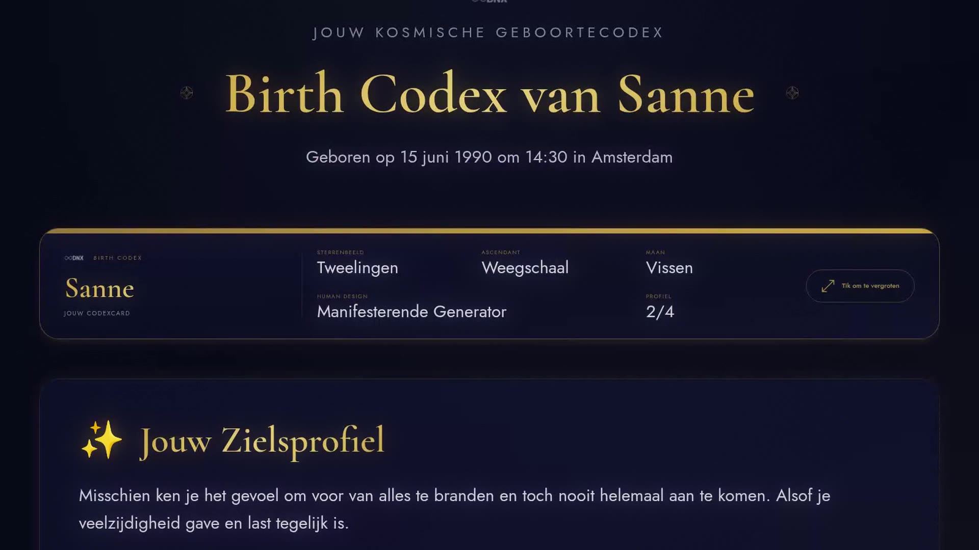 Een blik in je Birth Codex