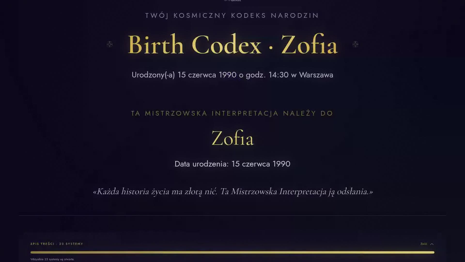 Zajrzyj do swojego Birth Codex