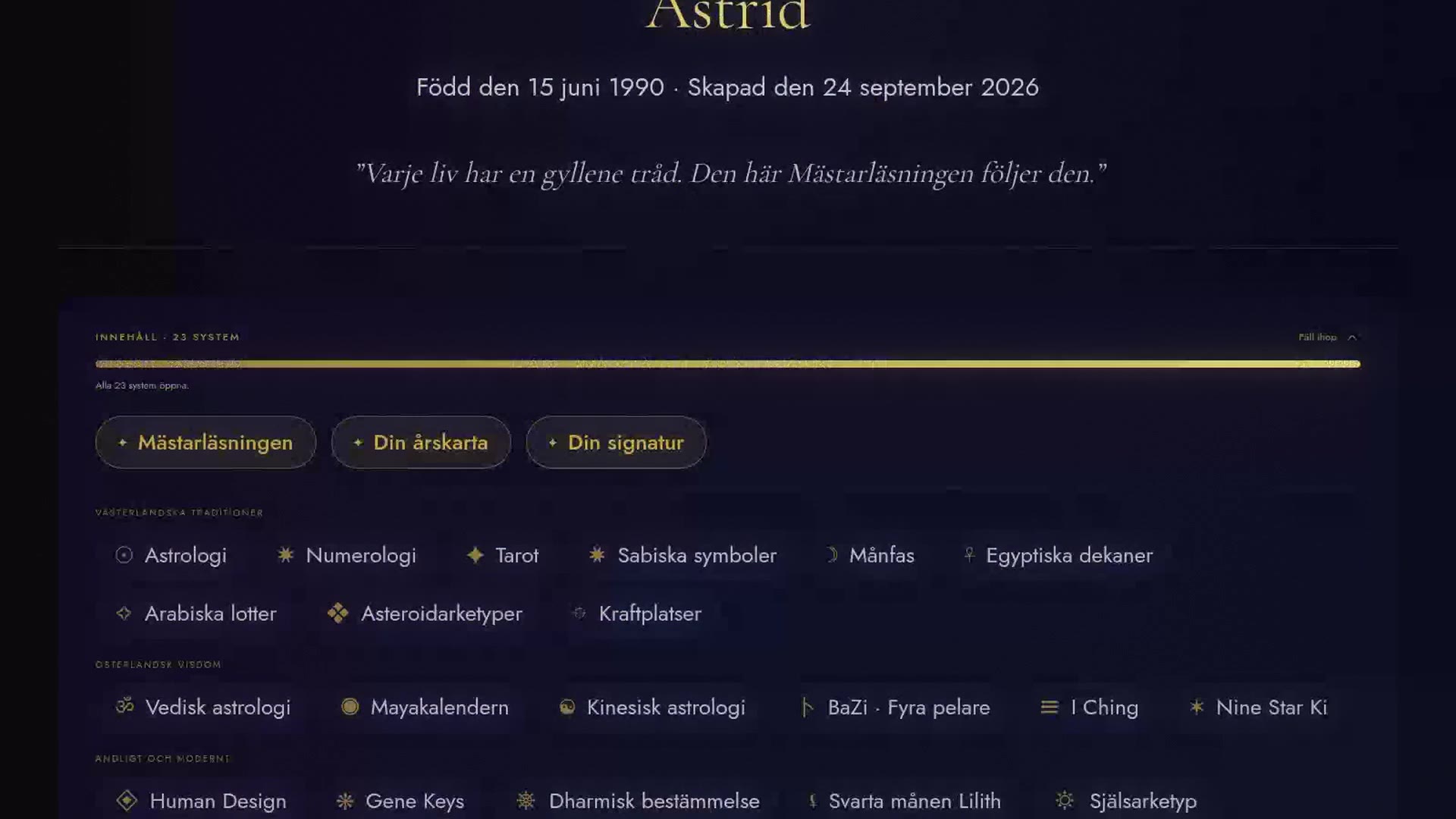 En glimt in i din Birth Codex
