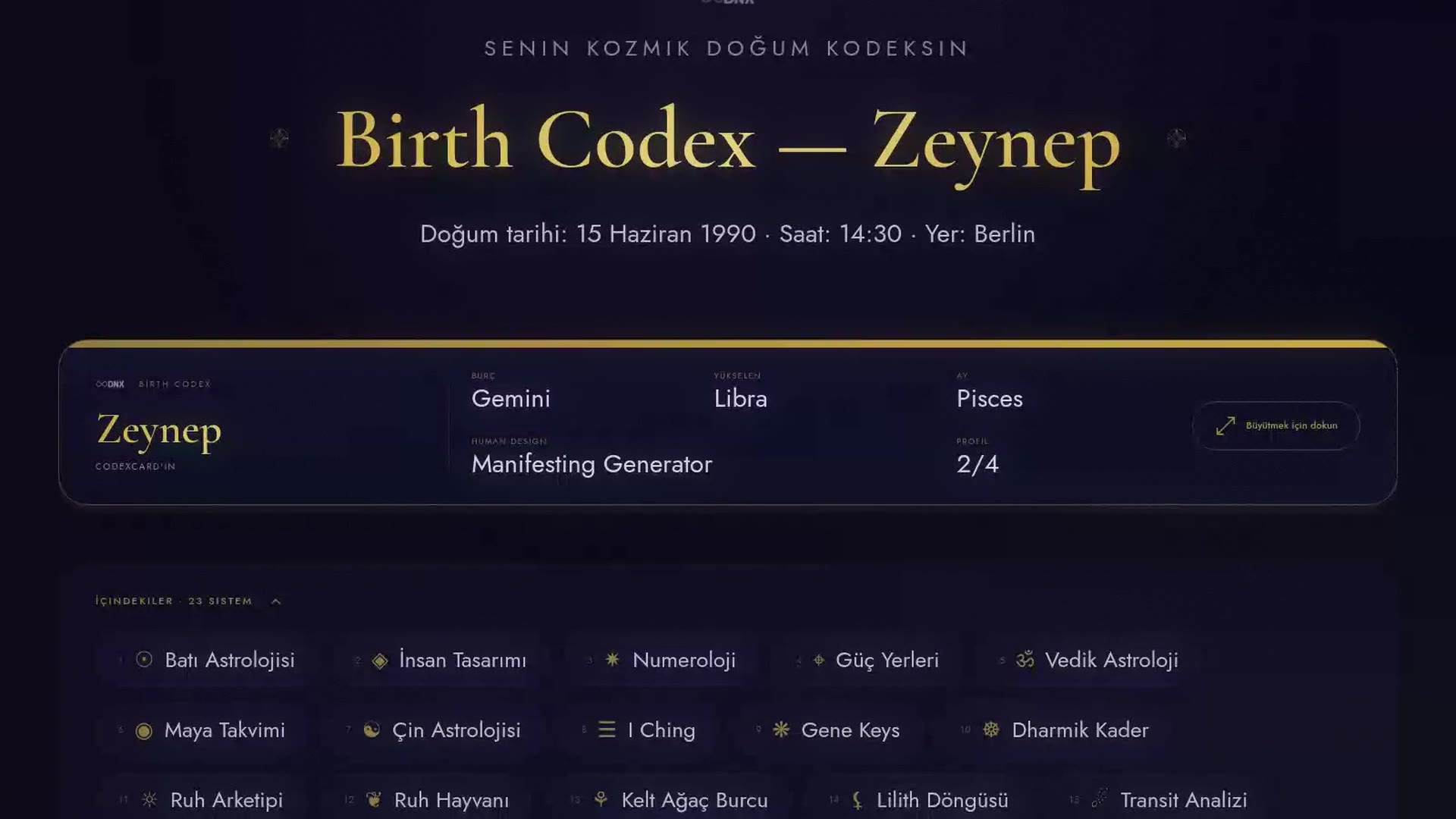 Birth Codex'ine bir bakış